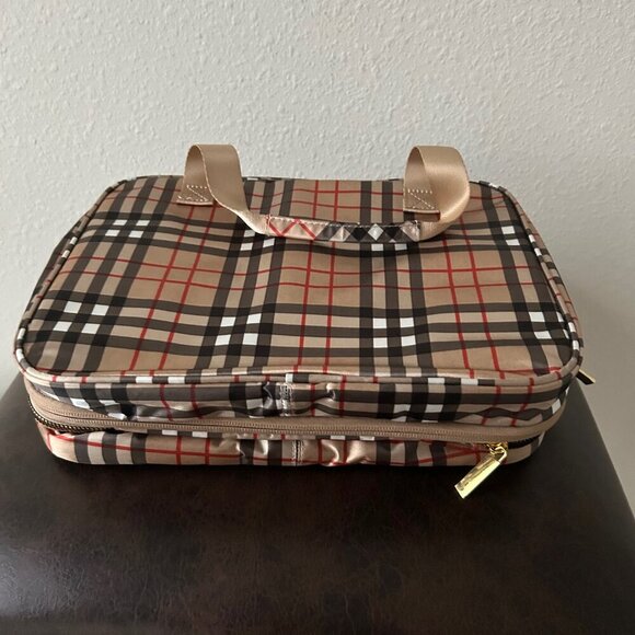 Joy Clean And Chic Expandable Toiletry Case CLASSIC PLAID  NWT - Picture 6 of 15